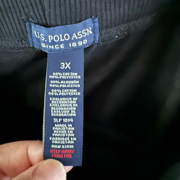 NWT U.S. Polo Sweatpants in Black, size 3X - Picture 3 of 3